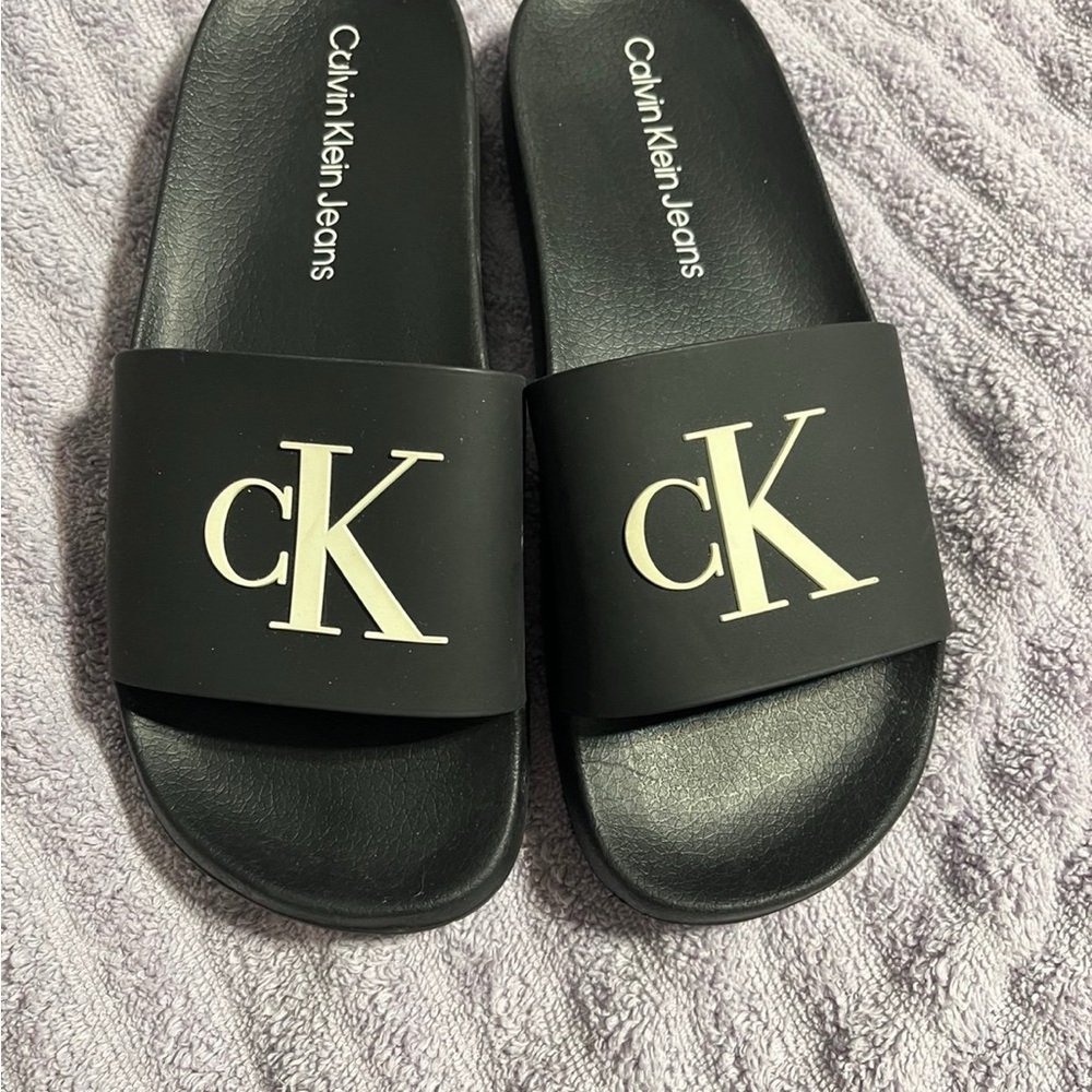 Calvin Klein Black Slide Sandals